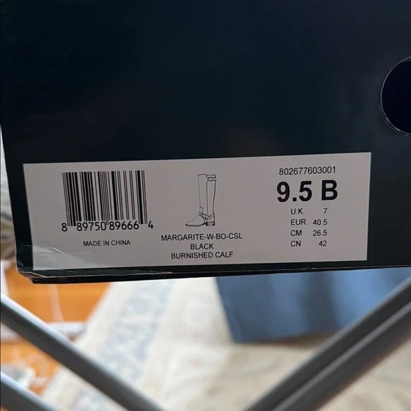 NWT Ralph Lauren Margarite Black Leather 1" Heel Riding Boots Size 9.5 wide calf - Picture 10 of 16